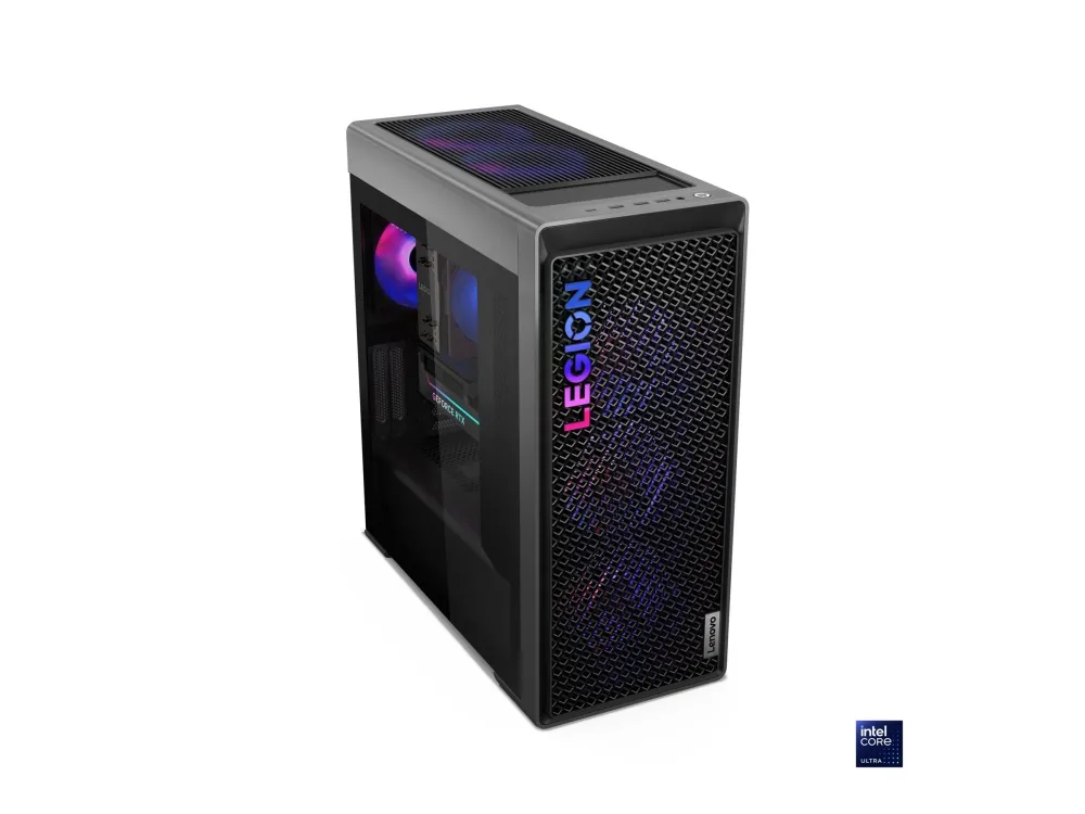 Lenovo Legion T7 34IAS10 90Y6 - Tower gaming - Core Ultra 7 265KF / op til 5.5 GHz - RAM 32 GB - SSD 1 TB - NVMe - GeForce RTX 5080 - Gigabit Ethernet, 2.5 Gigabit Ethernet, IEEE 802.11ax (Wi-Fi 6), Bluetooth 5.4, IEEE 802.11be (Wi-Fi 7) - Win 11 Hom