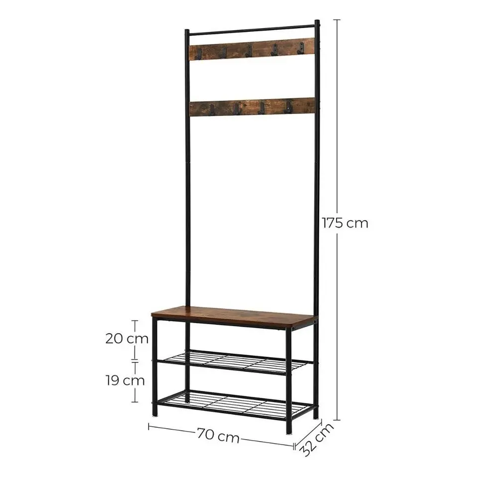 CALICOSY - Garderobe - Donker hout - 175x70x32,5 cm