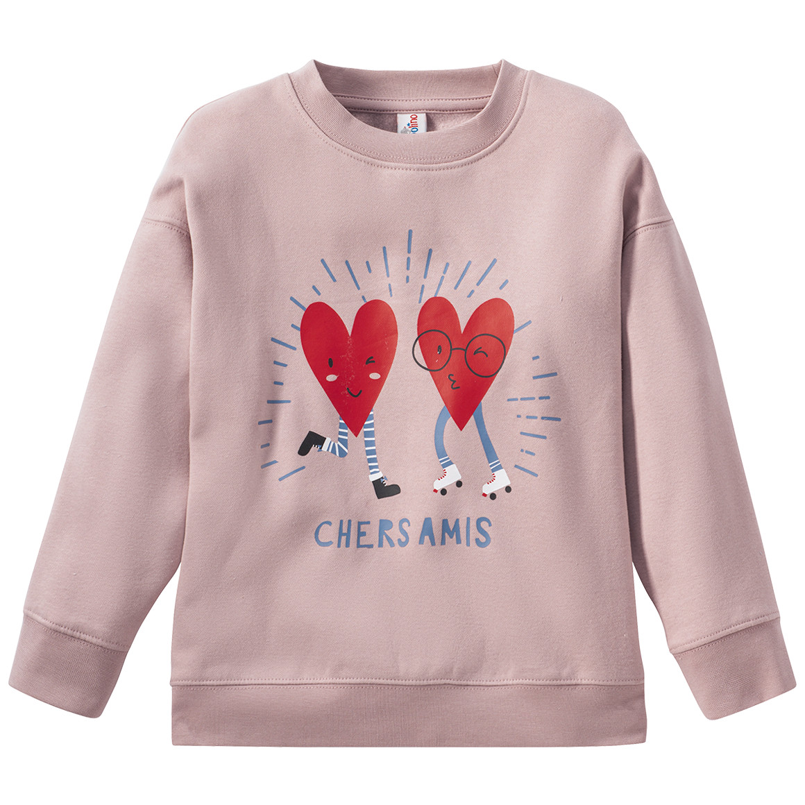Topolino Mädchen Sweatshirt mit Herzchen-Print altrosa