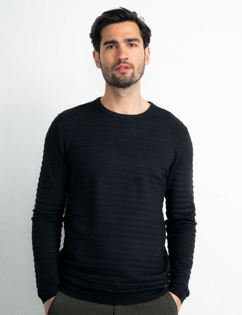 PETROL IND PULL CÔTE  HOMME NOIR