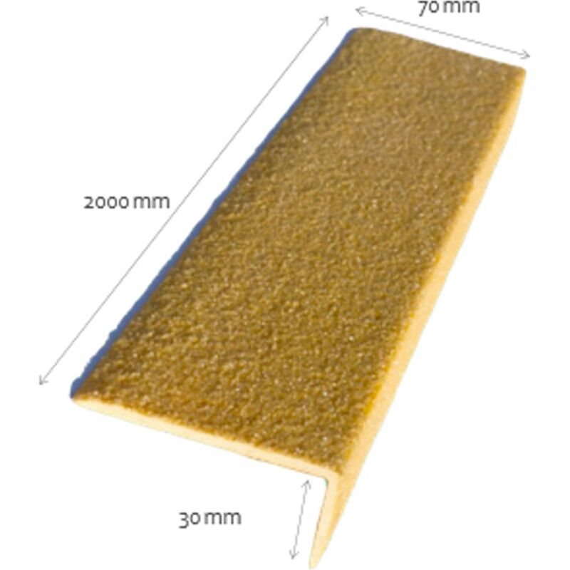 Nez de marche antidérapant Polygrain XL 70 x 30 x 1900 mm