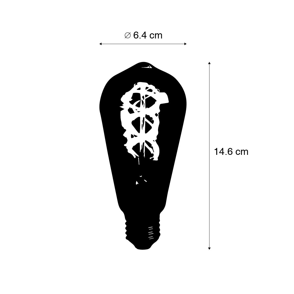 Set van 5 E27 LED lampen spiraal filament ST64 5W 400 lm 2200K