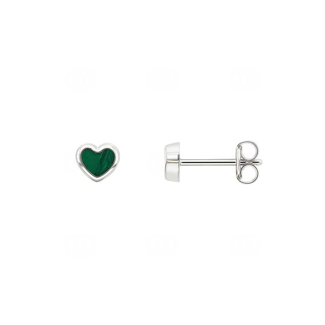 Ohrstecker 750/18 K Weissgold Herz