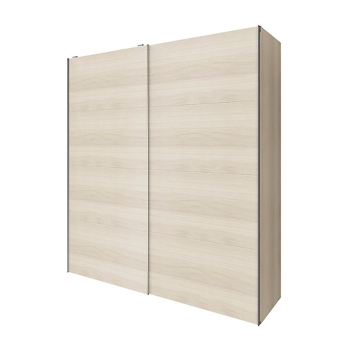 Armoire penderie portes coulissantes effet chêne GoodHome Atomia H. 225 x L. 200 x P. 63,5 cm