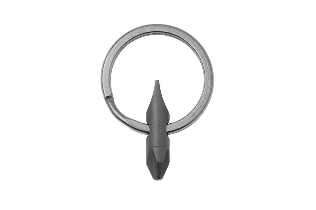 Big Idea Design Titanium Pocket Bit Round TI-PB-ROUND Stonewashed Titanium, sleutelhanger bitje rond