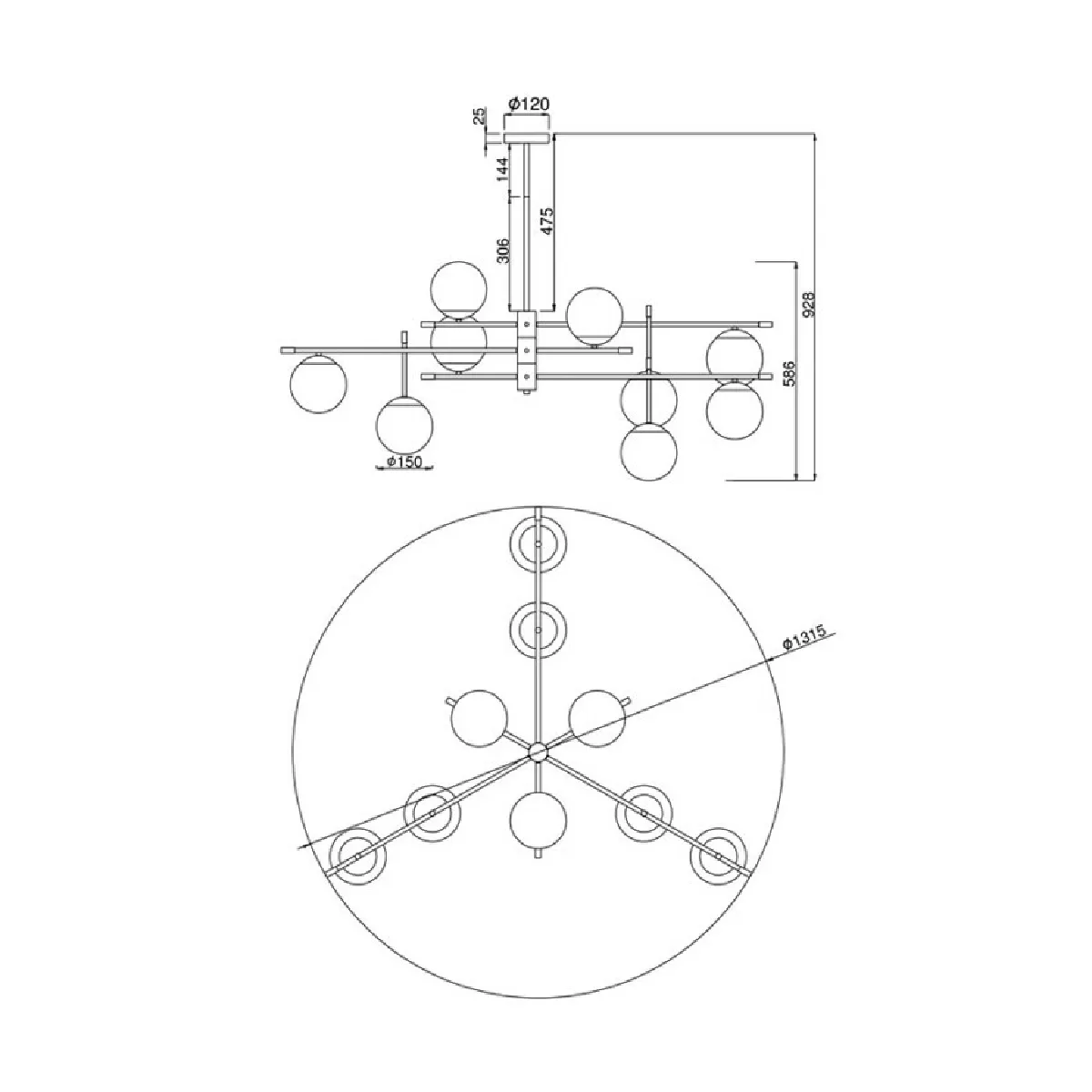 MAYTONI Nostalgia Suspension - Doré Mat