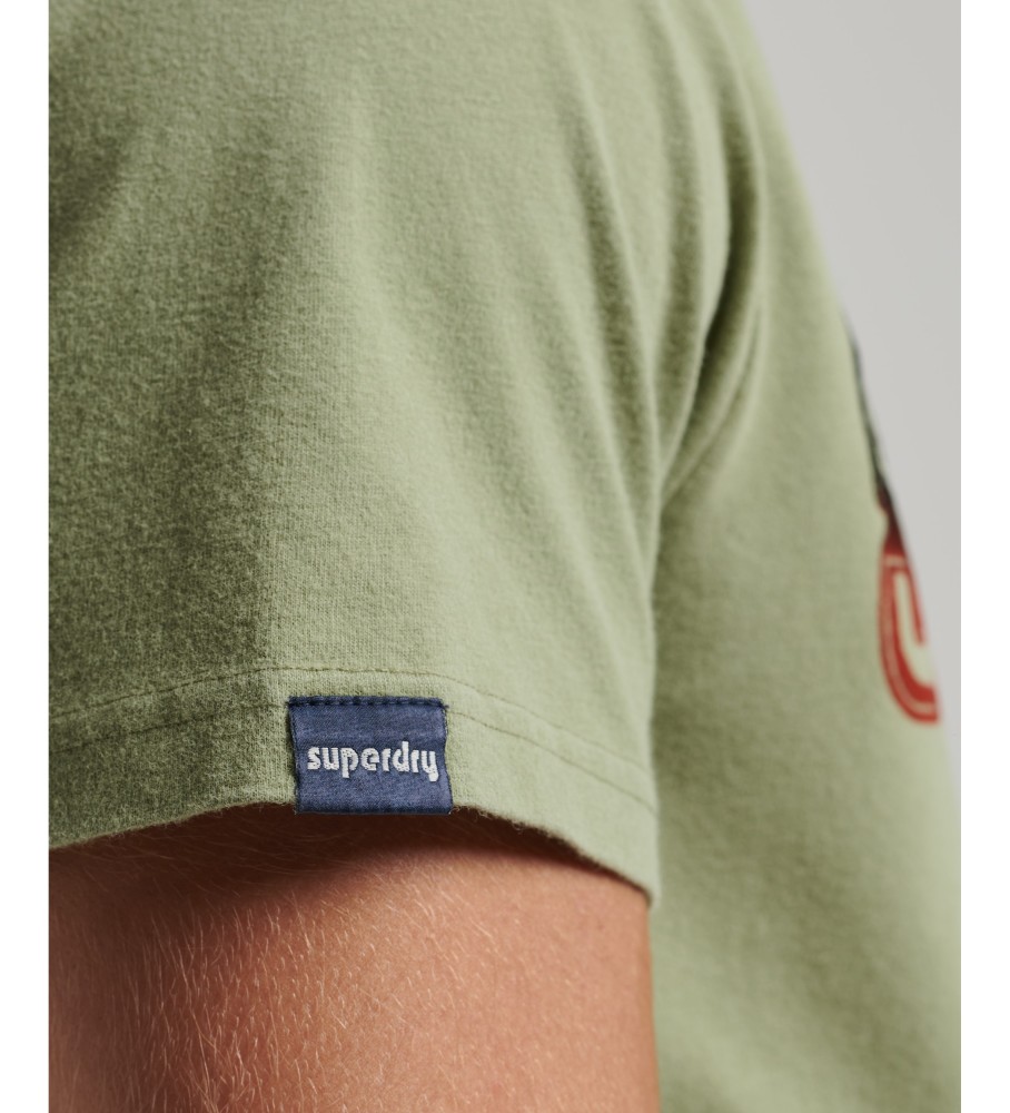 Camiseta Superdry de algodão orgânico com logo vintage sombreado