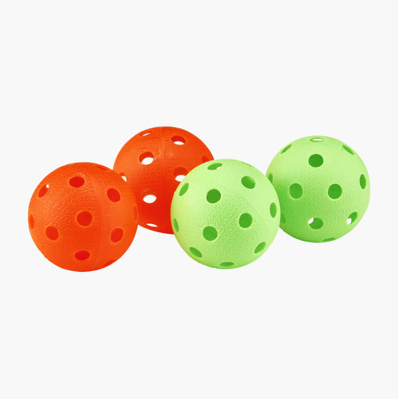 Innebandyballer, fargede, 4-pakning