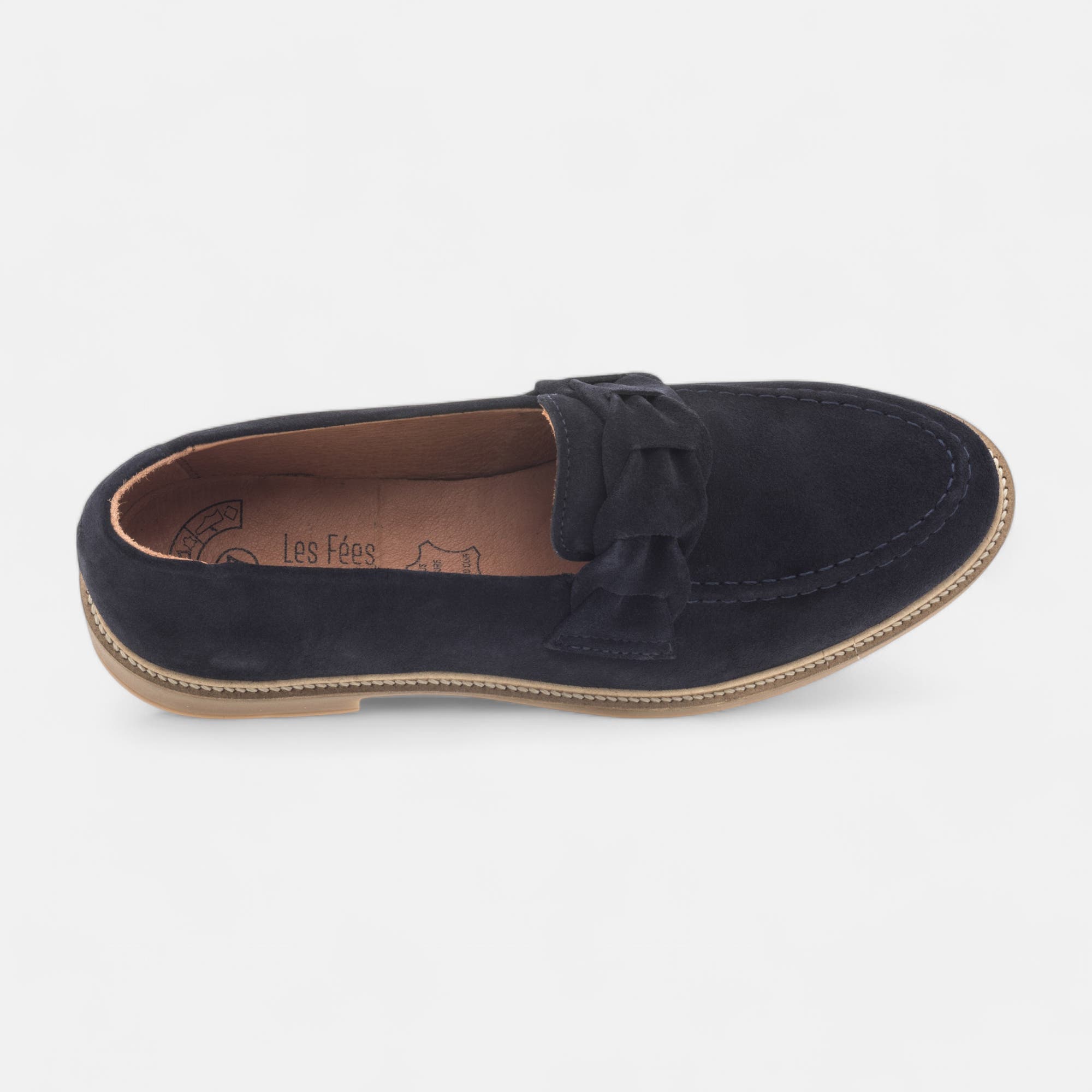 Mocassins Femme en cuir bleu marine
