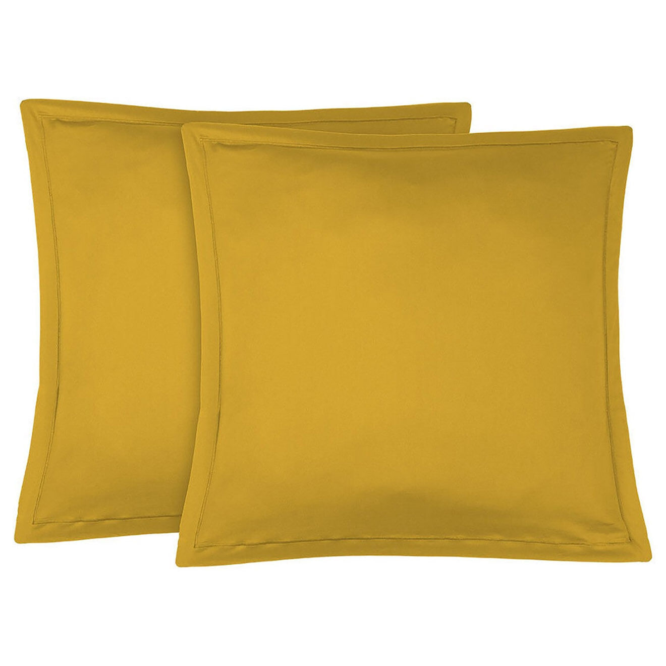 Febronie 2 Taies d'oreiller en Satin de Coton Julia jaunes