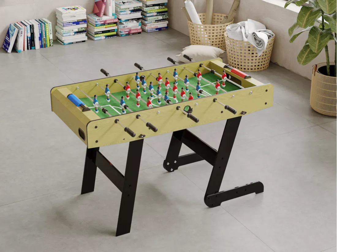Baby foot pliable naturel clair en MDF - L121 x L61 x H79 cm - HORTON