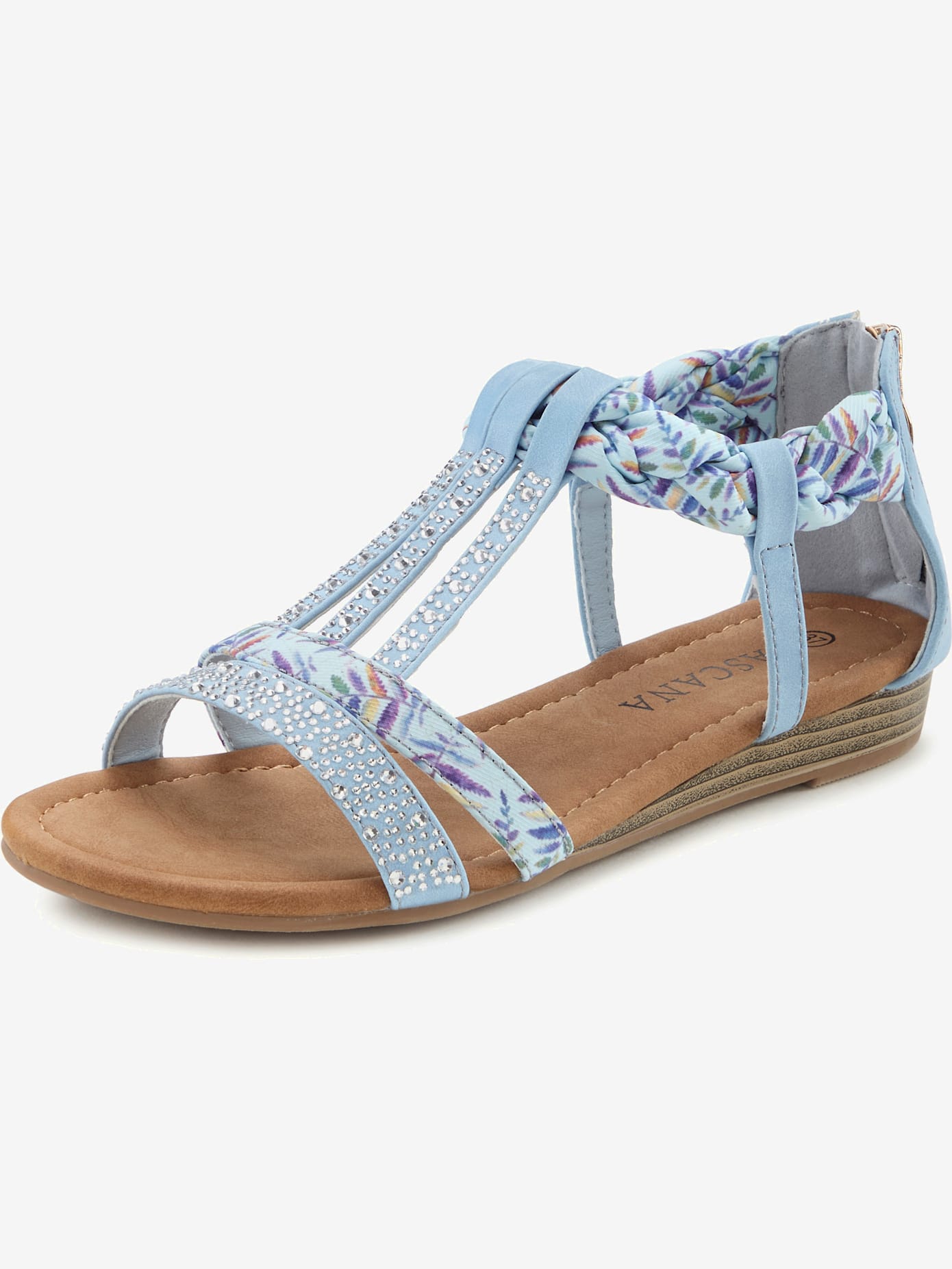 Sandales superbes éléments décoratifs, brides raffinées et petites pierres brillantes fantaisie