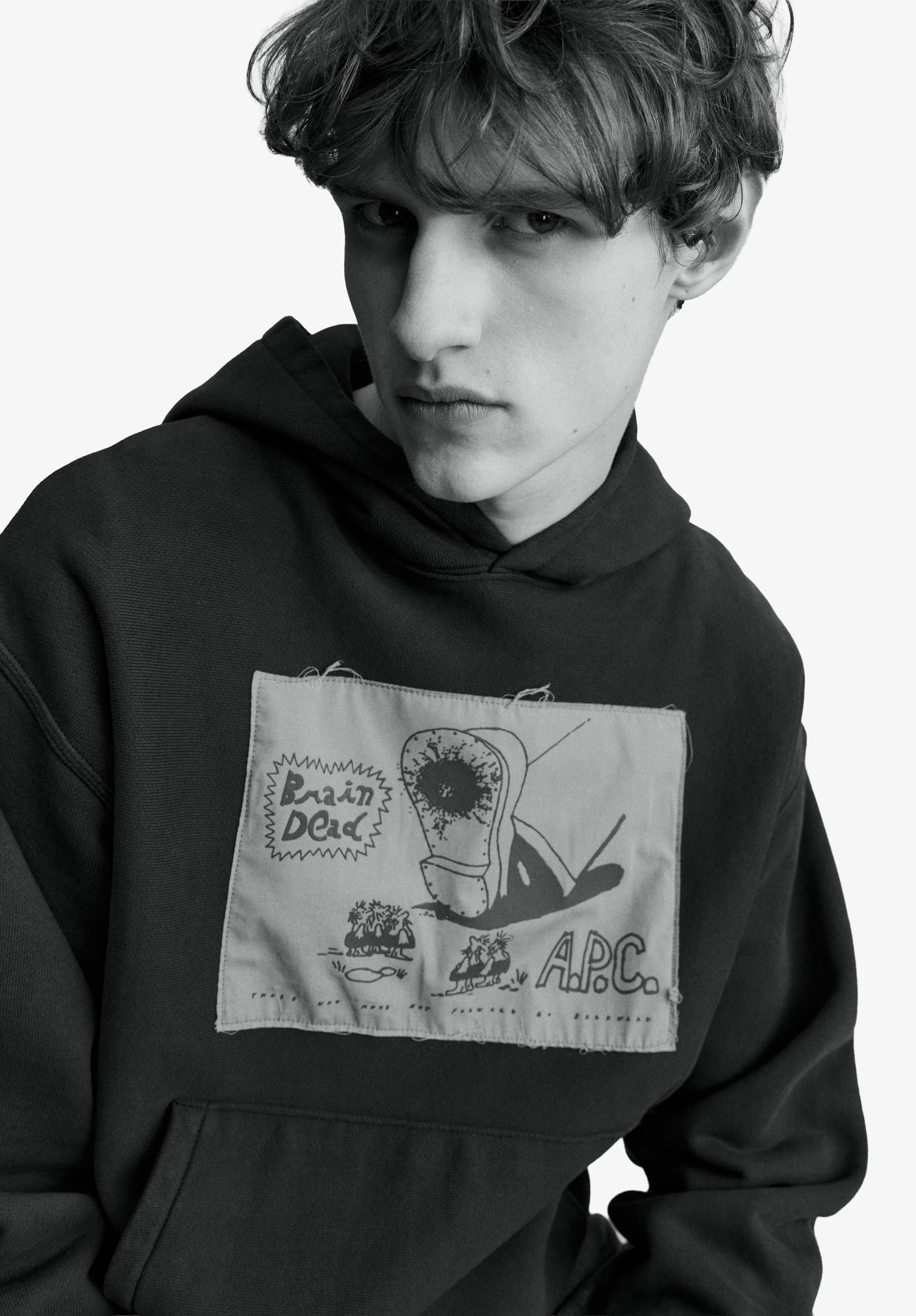 hoodie APC x BRAINDEAD 2 - Gris fonce