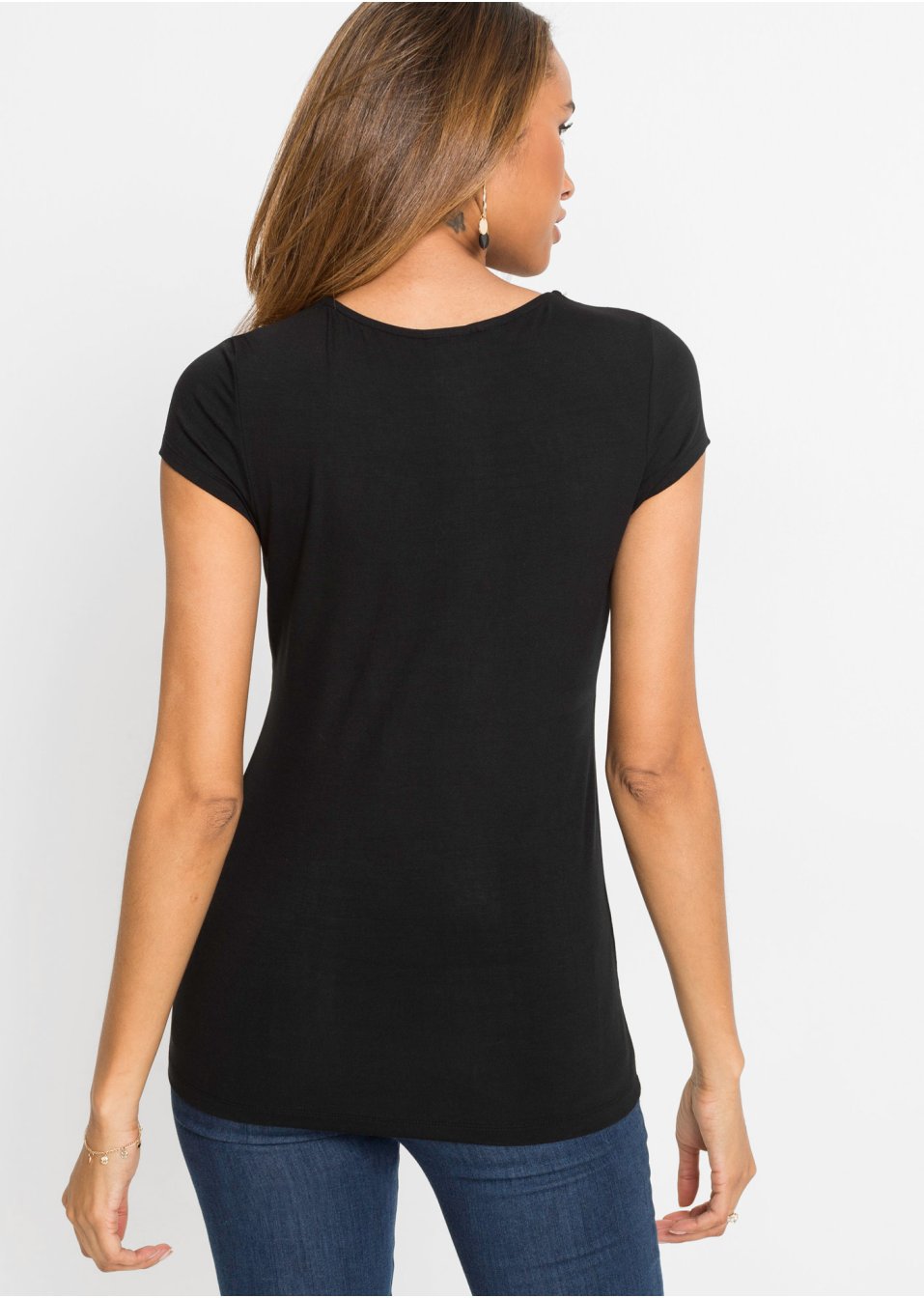 Top à décolleté en V plongeant avec viscose