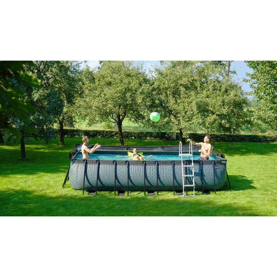EXIT Stone Pool 540x250x122cm mit Sandfilterpumpe, grau