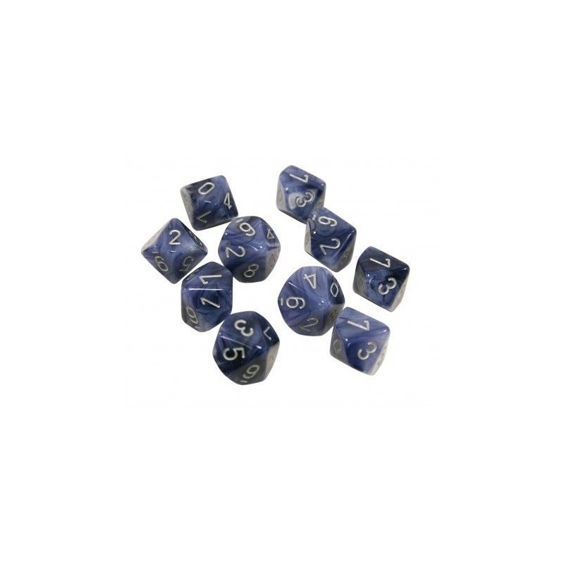 10 dés 10 *phantom* noir argenté