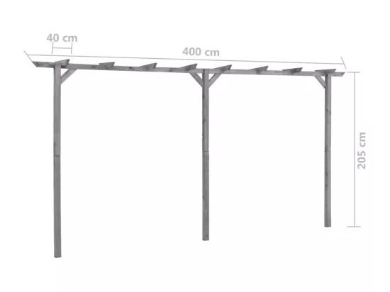 Pergola de jardin Gris 400x40x205 cm Bois de pin imprégné