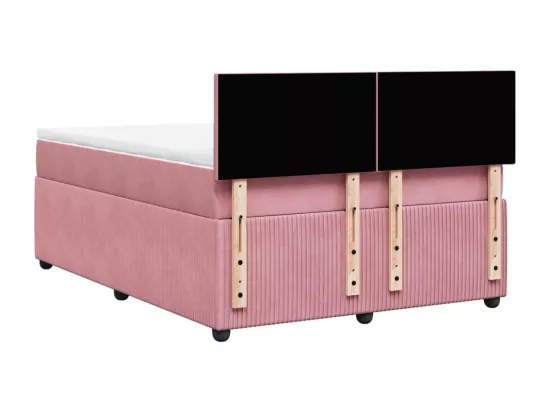 Sommier à lattes de lit avec matelas Rose 160x200 cm Velours