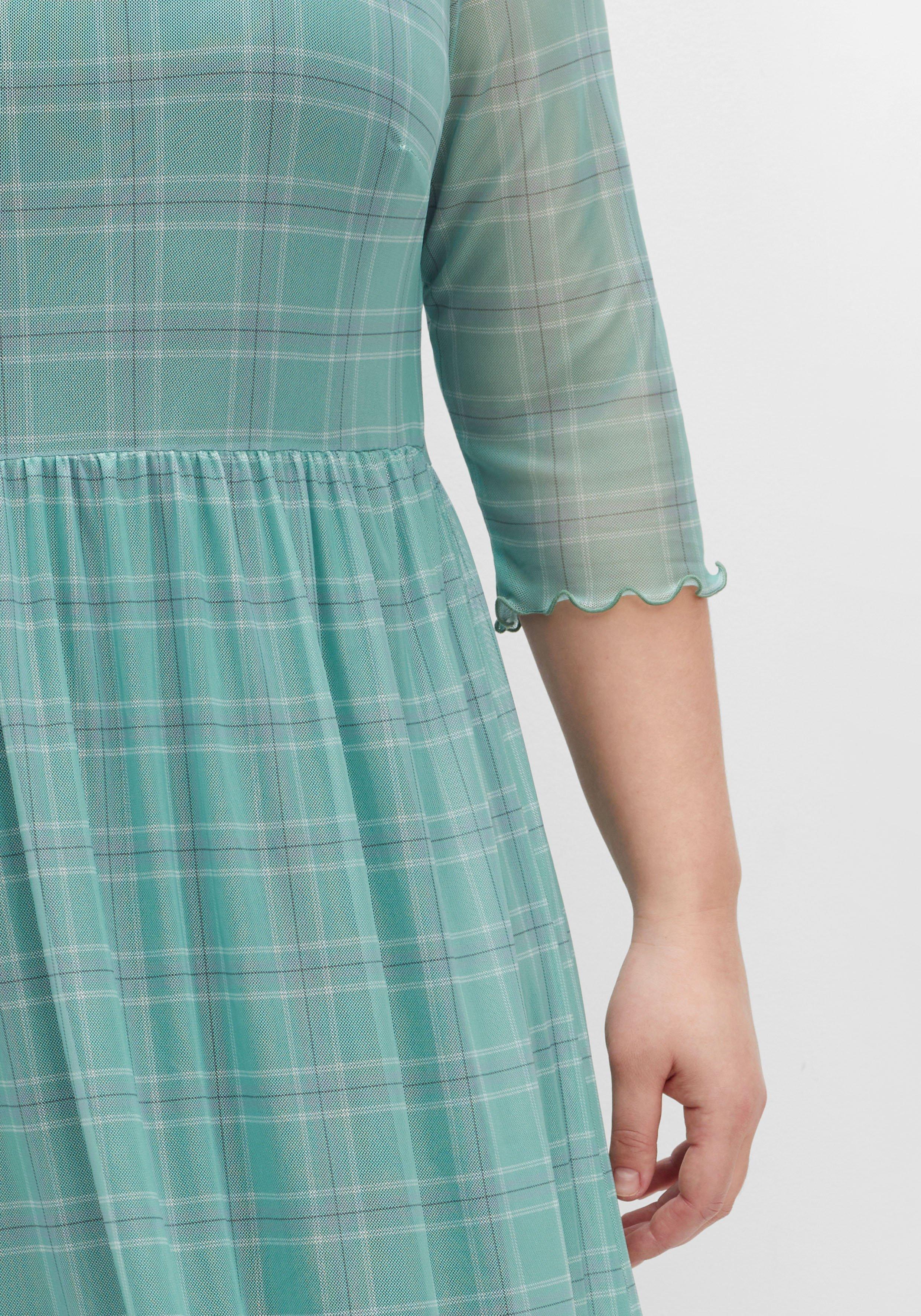 Meshkleid mit Karomuster, gefüttert