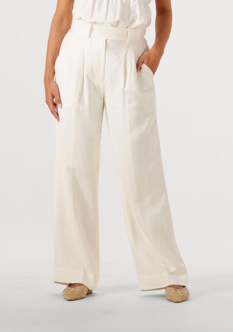 witte second female wijde broek lino troussers