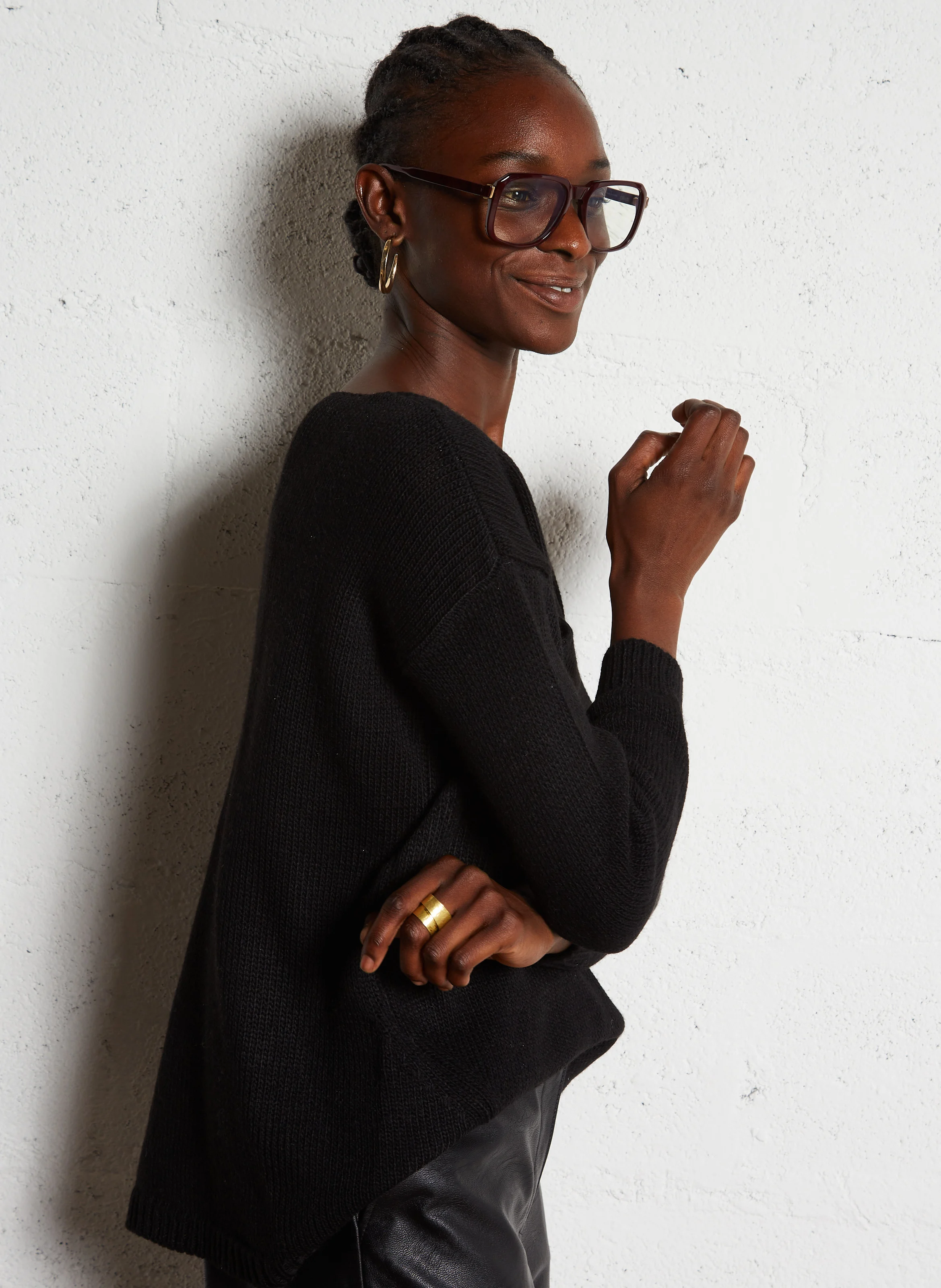 Pull col bateau| Noir