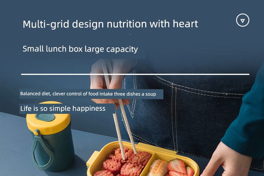 Koringa - Set: Plastic lunchbox + bestek + tas