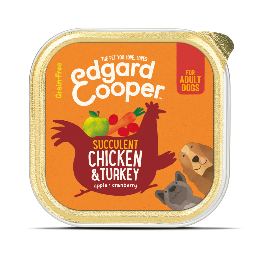 11x Edgard & Cooper Kuipje Vers Vlees Hondenvoer Kip - Kalkoen150 gr