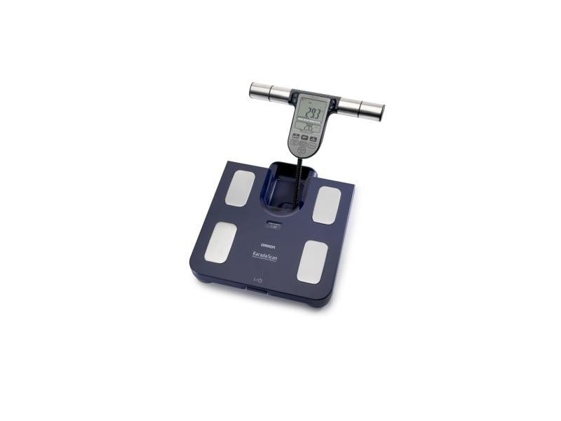 Omron Körperanalysewaage BF511 Blau Körperfettwaage mit Handsensoren
