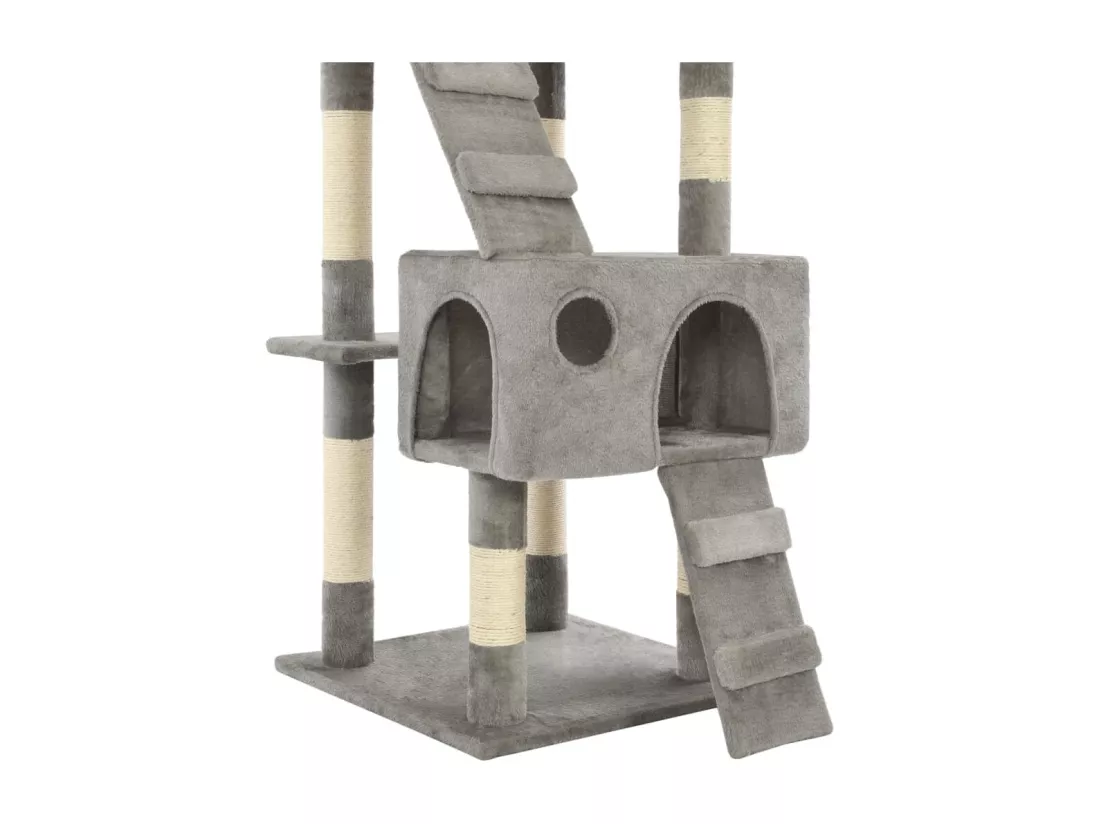 Arbre à chat avec griffoirs en sisal 170 cm Gris