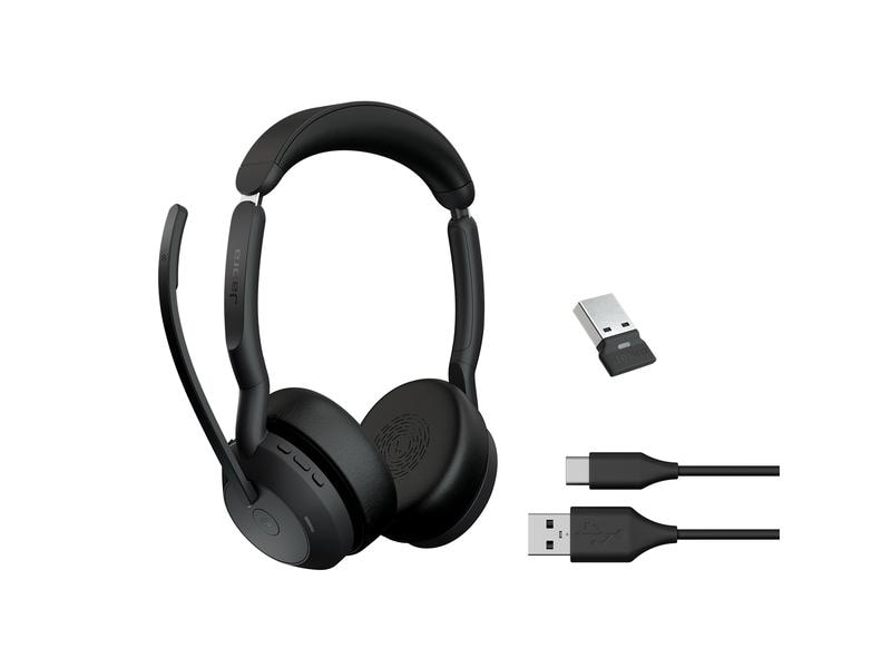 Jabra Headset Evolve2 55 Duo MS, USB-A Das professionelle Headset, mit dem Sie alle Aufgaben erledigen können, die Ihr hybrider Arbeitstag mit sich bringt