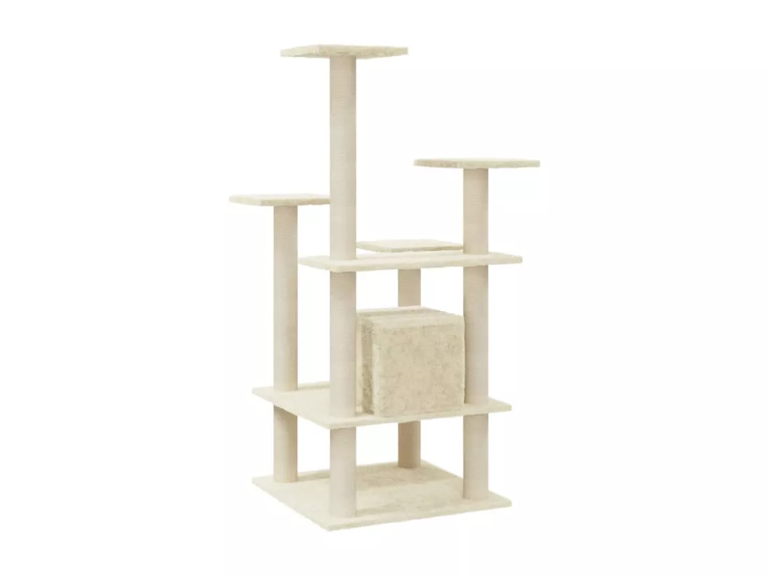 Arbre à chat avec griffoirs en sisal Crème 110 cm
