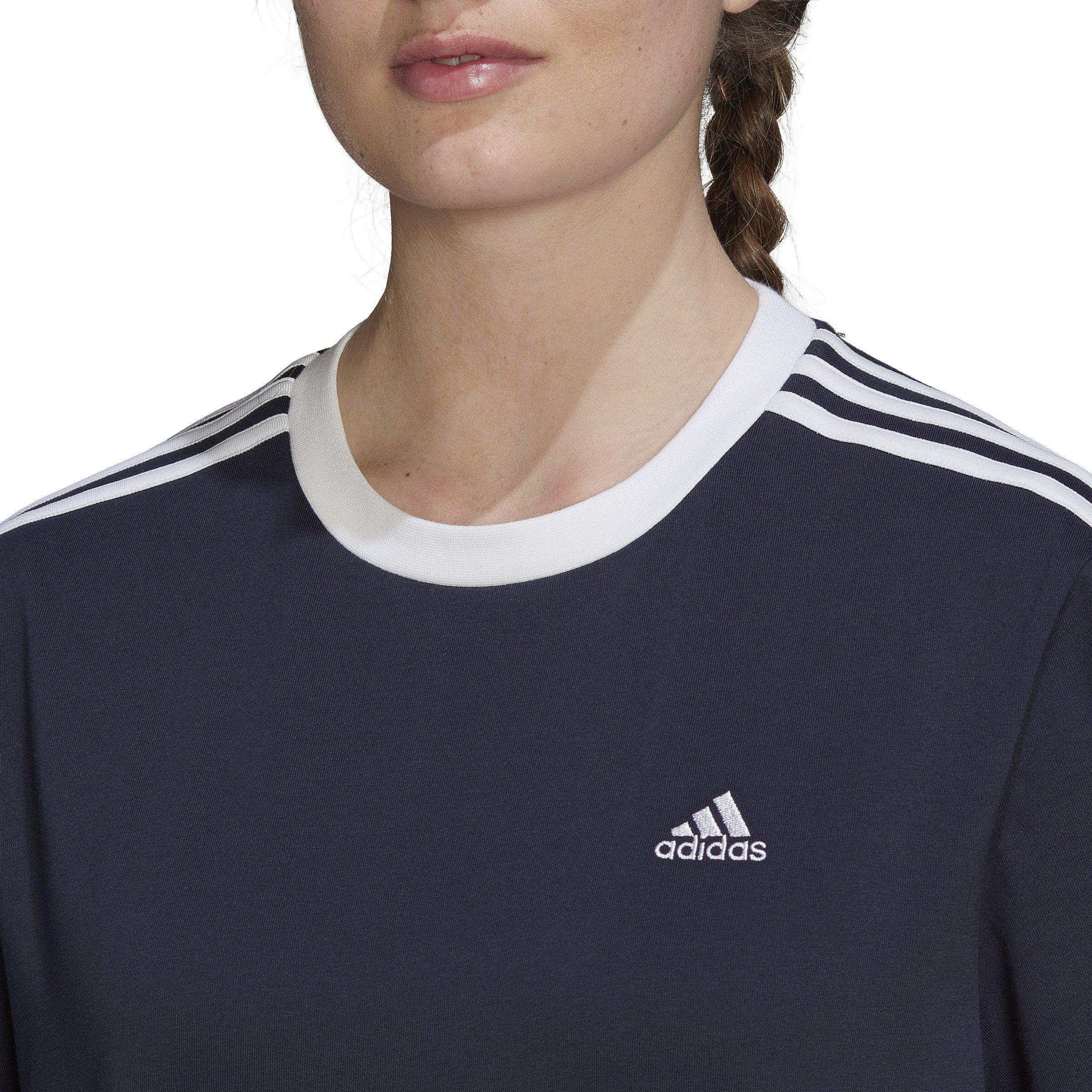 adidas Essentials 3 Stripe T-Shirt Womens