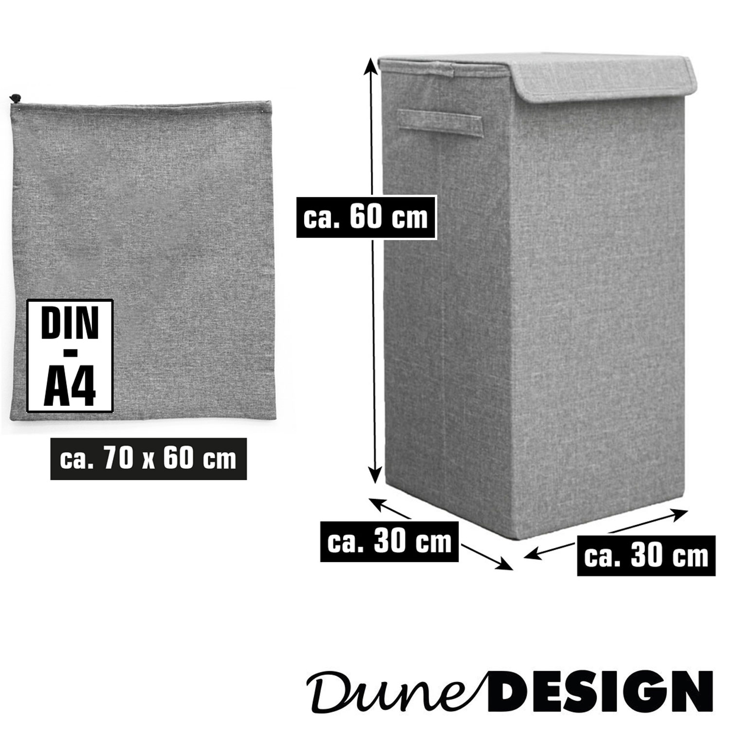 DuneDesign XXL wasmand 50 liter met waszak
