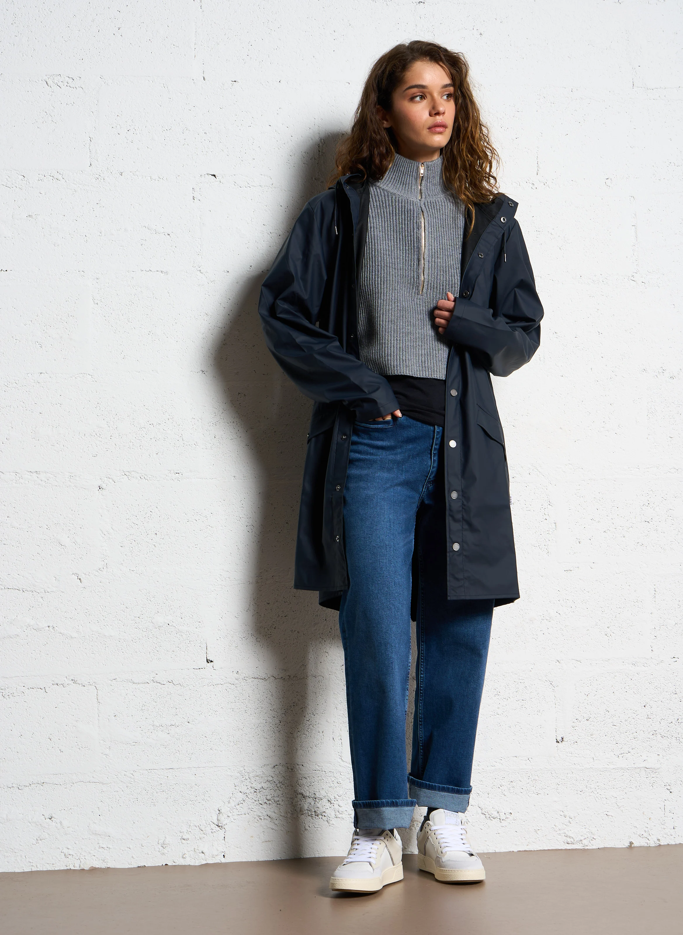 Coupe-vent imperméable à capuche | Bleu