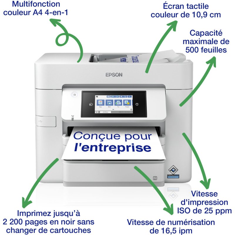 Epson WF-C4810DTWF Imprimante multifonction 4 en 1 couleur A4 Wifi Workforce Pro