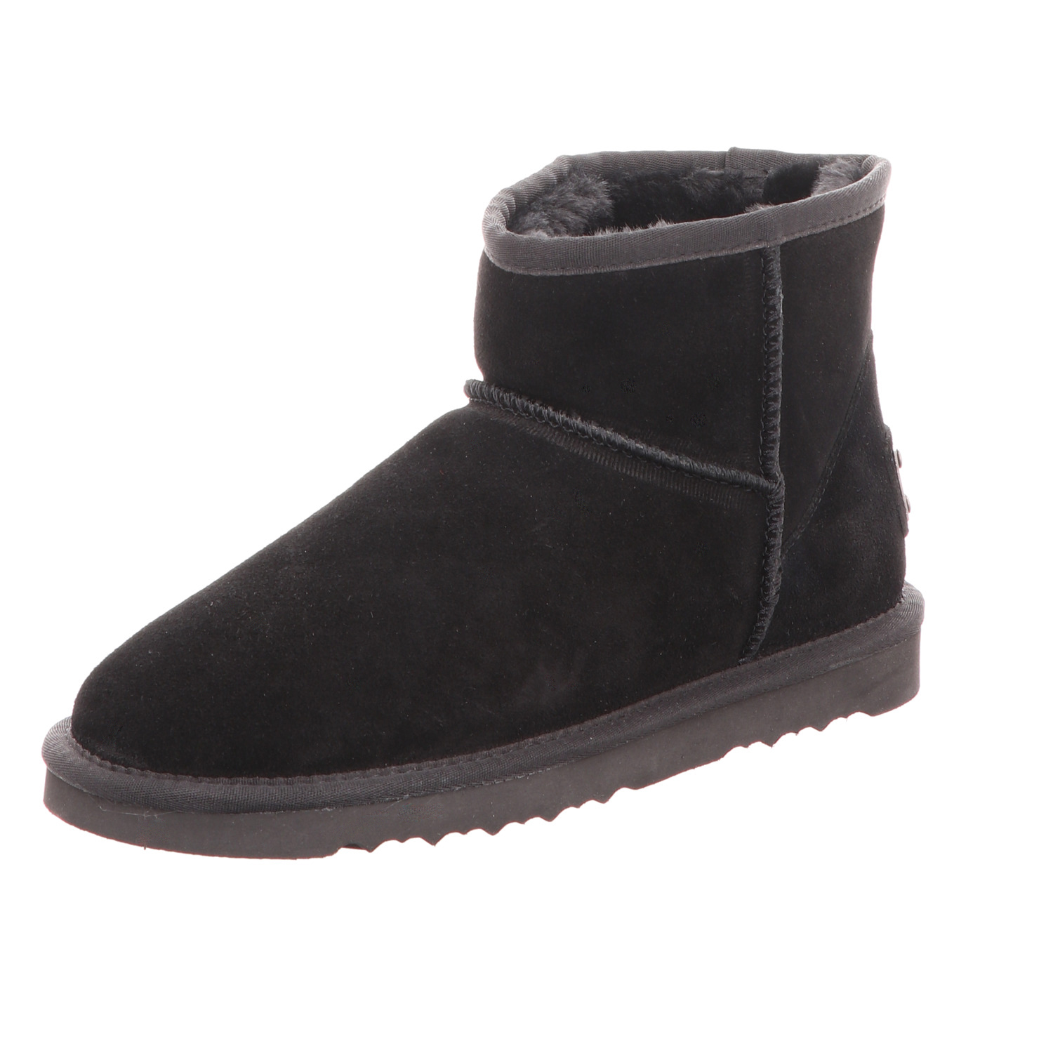 OOG Damen-Leder-Boot Schwarz