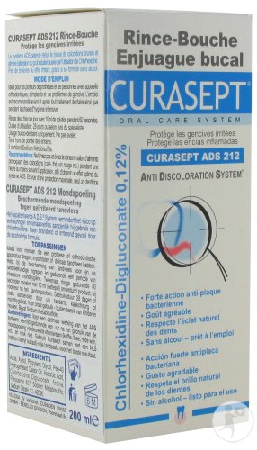 Curasept ADS 212 Solution Bucco-Dentaire 0,12% Chlorhex. Flacon 200ml