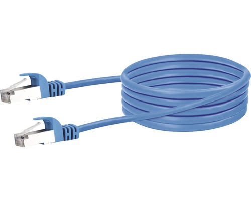 CAT 6 netwerkkabel SF/UTP 2x RJ45 stekkers 1 m blauw Schwaiger CKB6010058