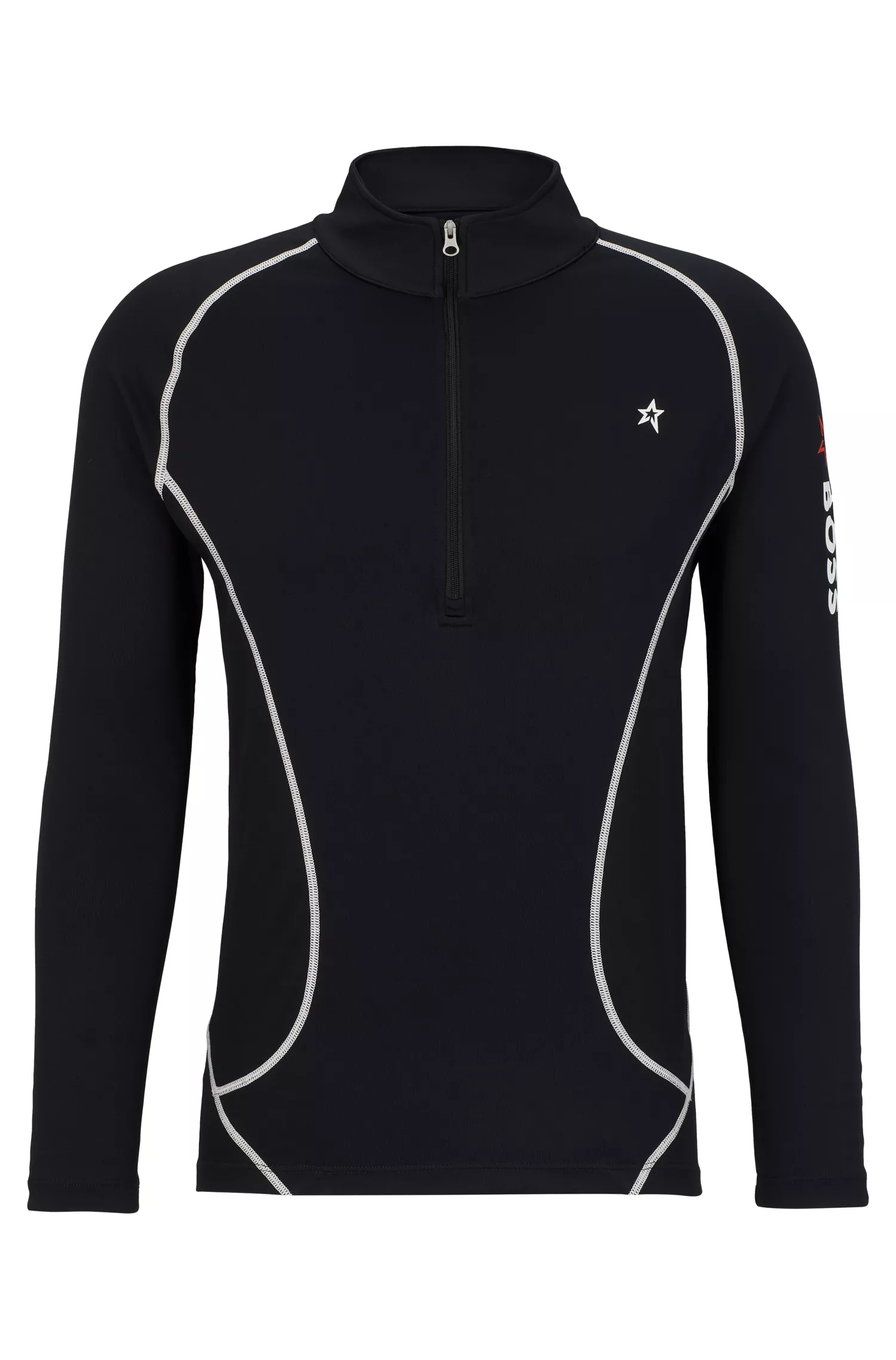 Moletom preto BOSS x Perfect Moment com detalhes da marca.