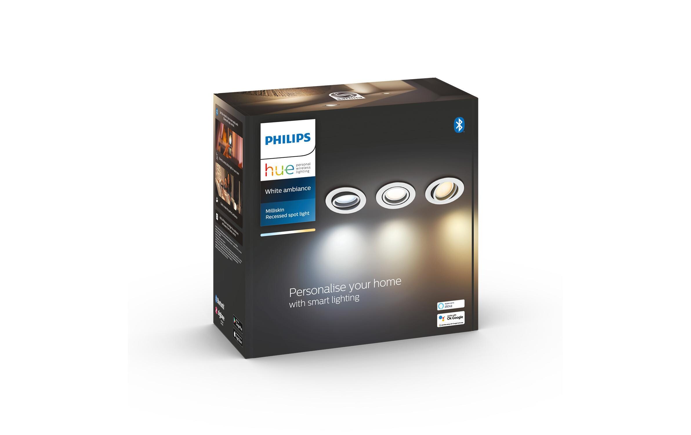 White Ambiance Milliskin Einbauspot 3er-Pack Rund Weiss<br>Präzise Lichtlenkung in reinem Weiss