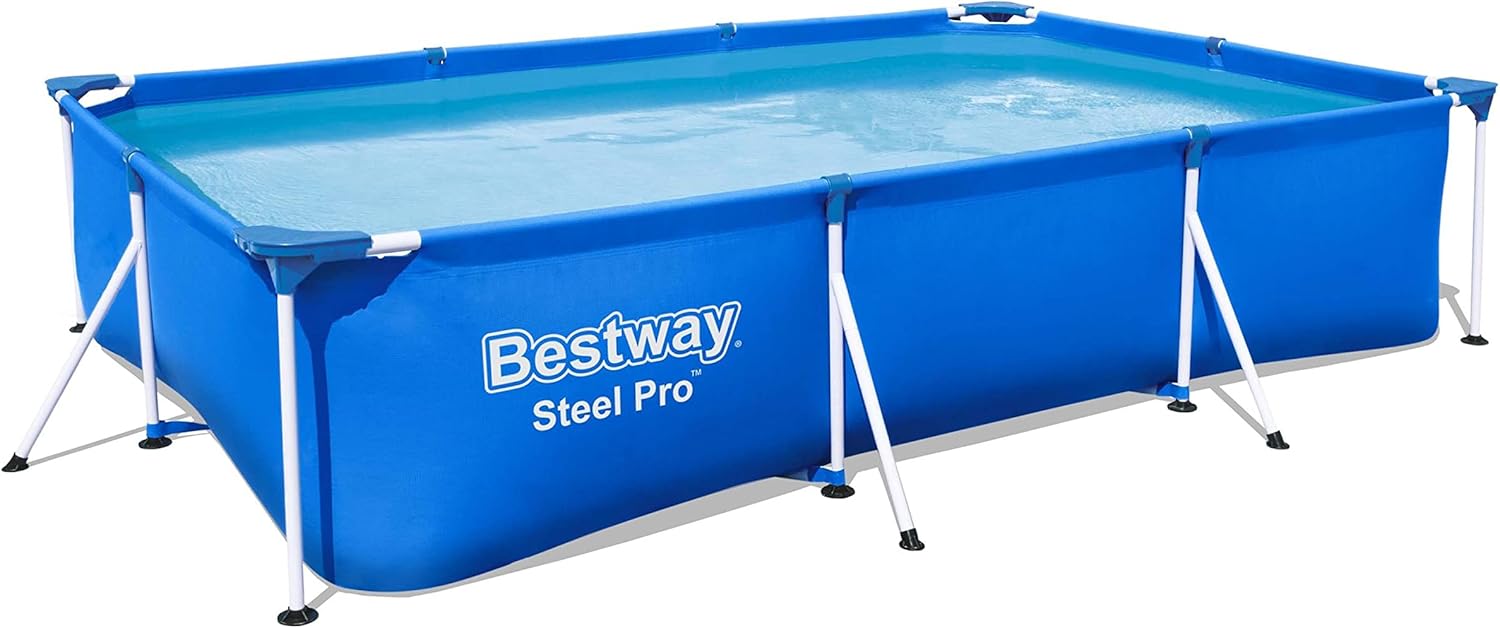Bestway Steel Pro Framepool ohne Pumpe, eckig, 300 x 201 x 66 cm, 56404-19, Blau