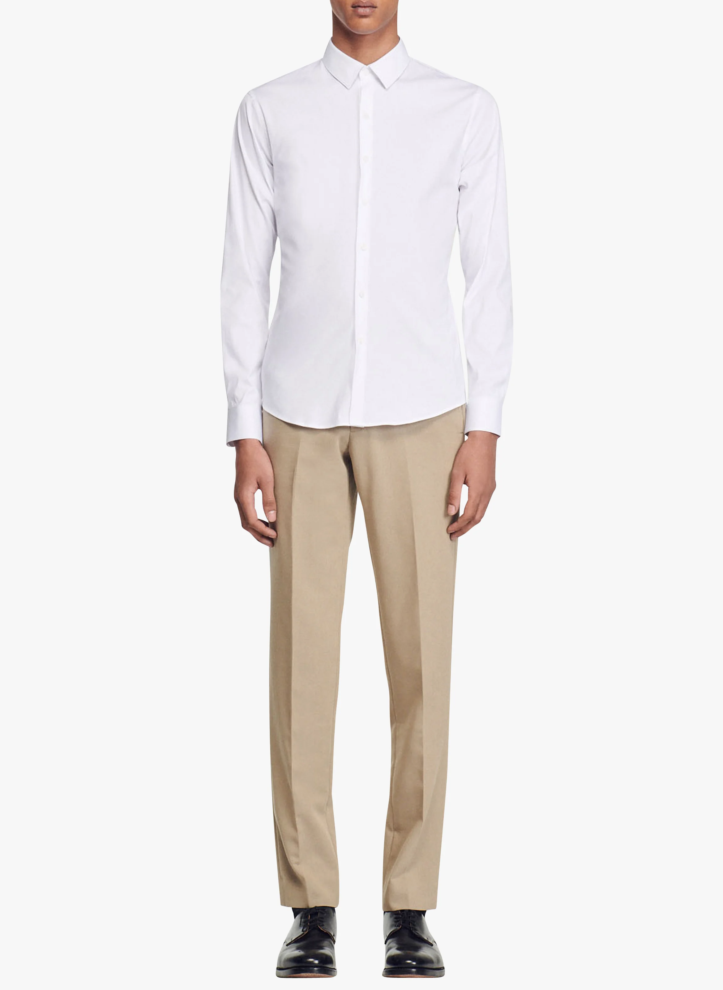 Chemise slim-fit en coton stretch | Blanc