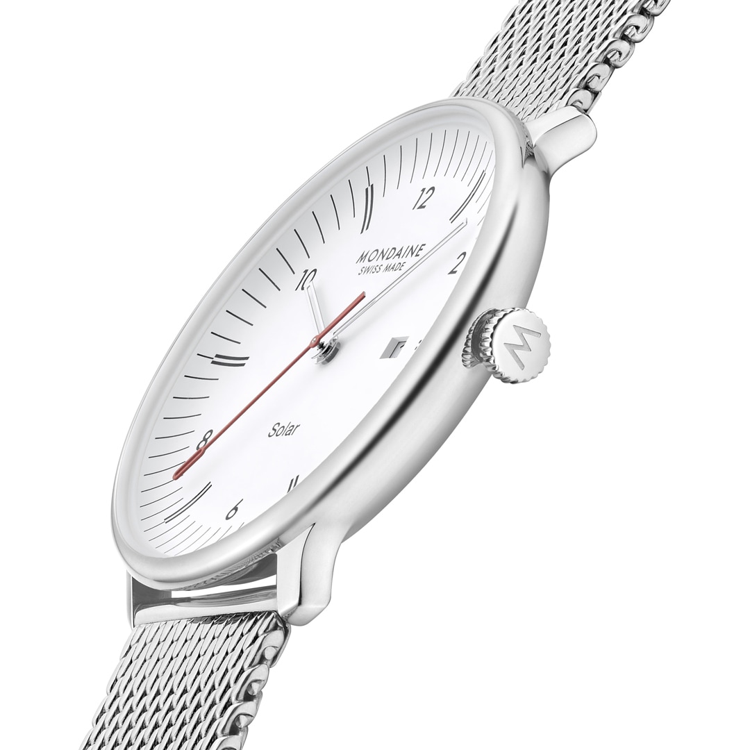 Mondaine Doppio Solar Silbrig Ø 41