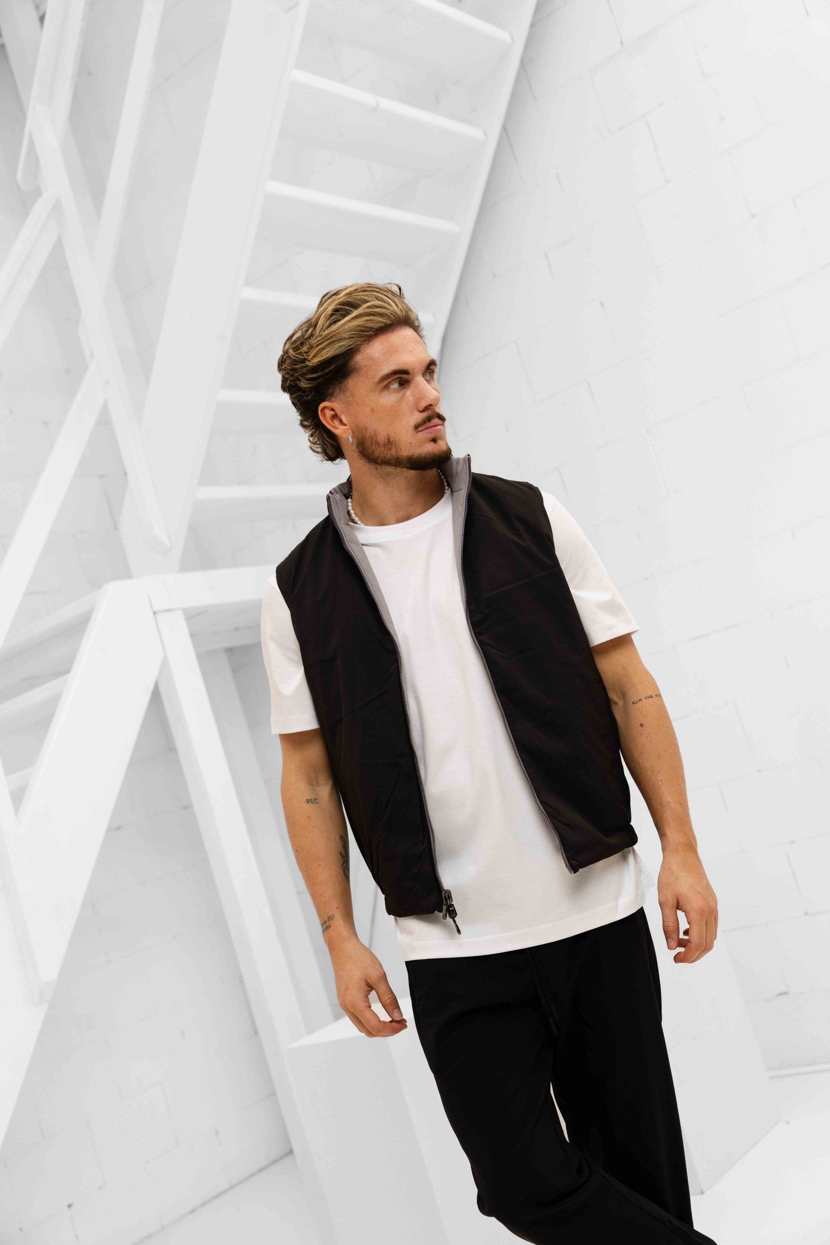 Cou7ure Essentials Reversible Reflection Bodywarmer Heren Grijs/Zwart