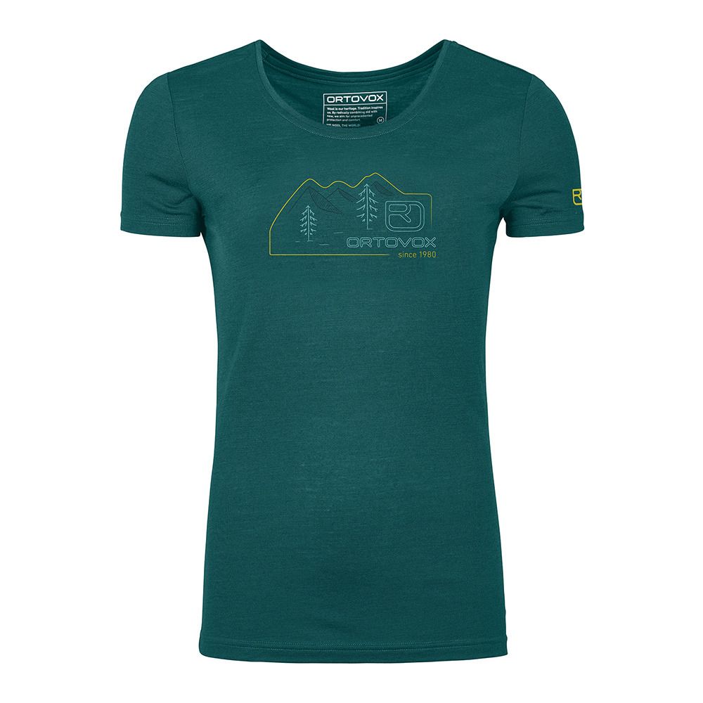 Ortovox 140 COOL VINTAGE BADGE - Tee-shirt Femme pacific green
