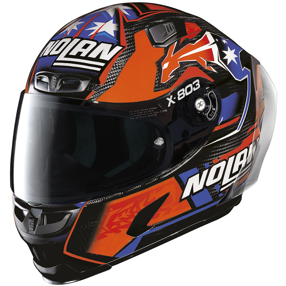 X-lite - Casque X-803 RS Ultra Carbon Replica Casey Stoner Noir / Orange / Bleu