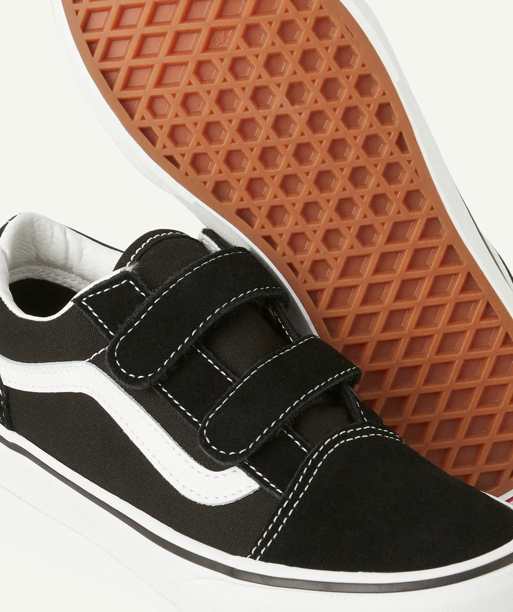 VANSbaskets basses à scratchs enfant noir et blanc old skool v