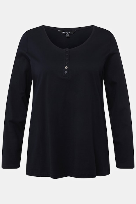 Basic Shirt, Knopfleiste, regular, Langarm