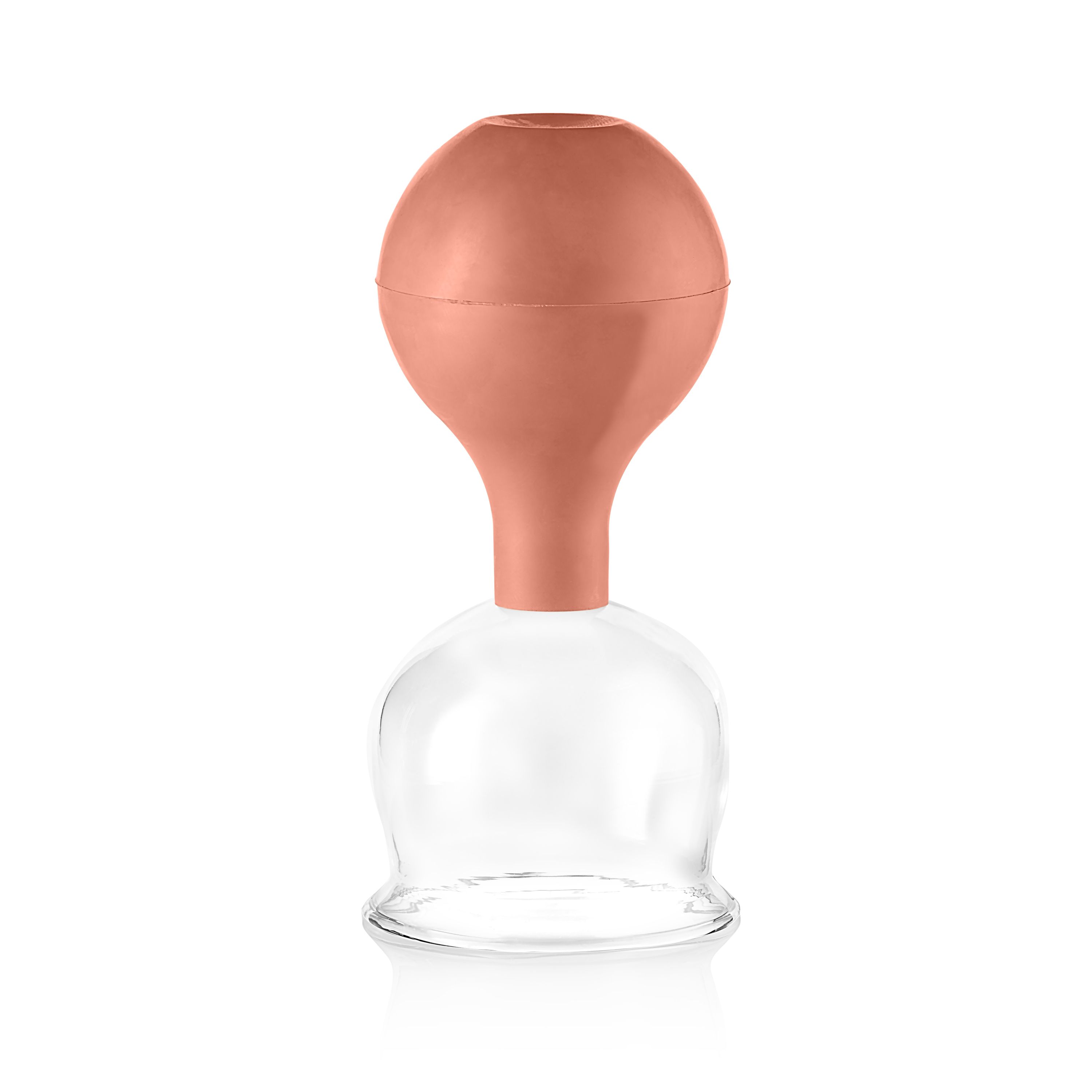 Pulox Schröpfgläser aus Echtglas mit Saugball - Set Duo Groß in Braun: 52mm, 62mm