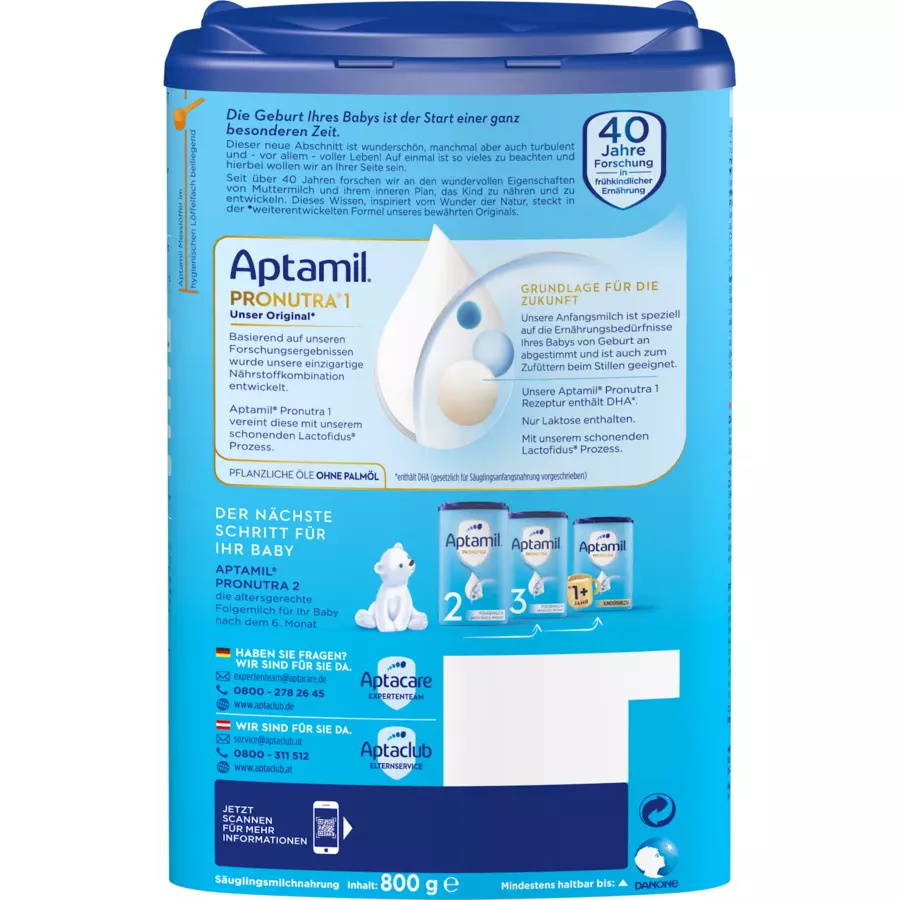 Aptamil Anfangsnahrung Pronutra ADVANCE 1 800 g ab der Geburt